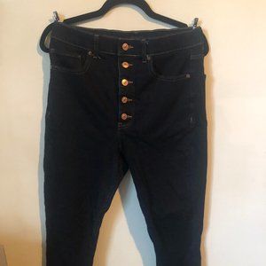 Express Super High Rise Dark Blue Skinny Jeans size 10R